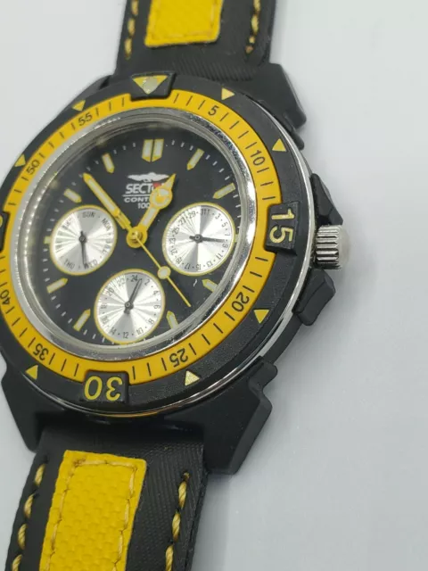 Sector Full Calendar 101 Expander Yellow And Black Water Resistant Watch