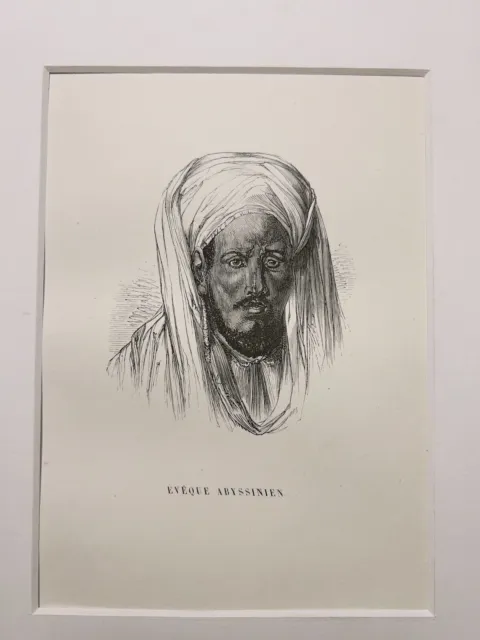 Retrato Nacional Abisinia 1858 Colección De Grabado En Acero Antiguo Objeto...