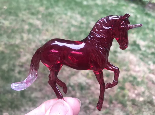 Breyer Custom Stablemates Alborozo Unicorn Clearware Ruby Red FREE Shipping