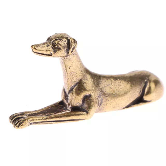 1Pc Solid Brass Loyal Dog Desk Ornaments Vintage Animal Miniatures FigurinFE