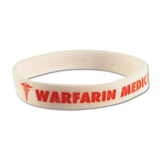 Pulsera de silicona anticoagulante medicada con warfarina alerta médica