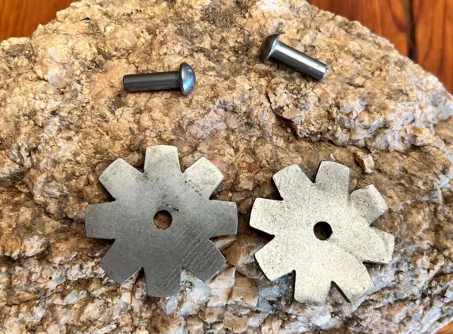 NICE NEW 1 1/2" 8-Point COWBOY VAQUERO SPUR ROWELS & Pins