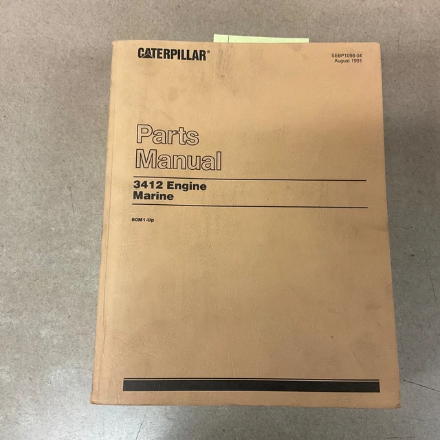 CAT Caterpillar 3412 MARINE ENGINE PARTS MANUAL BOOK CATALOG LIST GUIDE sn 60M