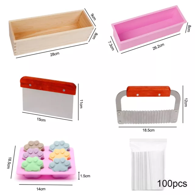 Soap Making Kit Adjustable Wood Box Loaf Soap Mould Cutter Slicer DIY Gifts NEW