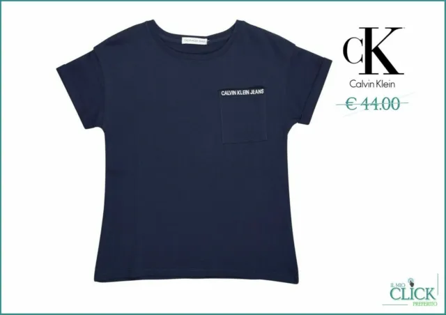 Abbigliamento Bambini Calvin Klein Jeans Maglietta T-Shirt Blu Bambino 8 Anni