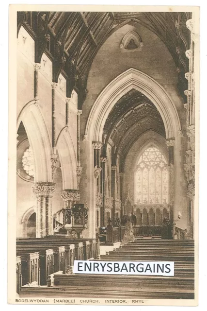 Marble Church, Interior, Bodelwyddan, Denbighshire, Wales.  Postcard