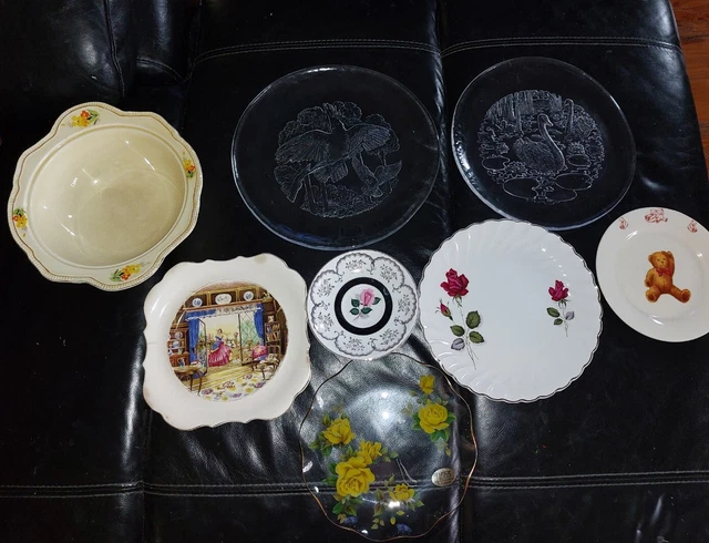 Bone China Glass Antique Plates Staffordshire England Hanley Myotts royal winton