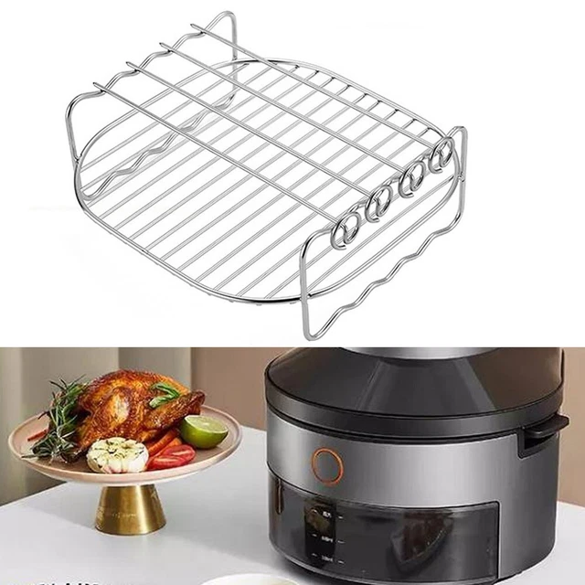 Griglia Impilabile Per Friggitrice Ad Aria 20 Cm 3 Strati - Rack In Acciaio Inox Per Airfryer, Forno, Microonde, Cottura Uniforme