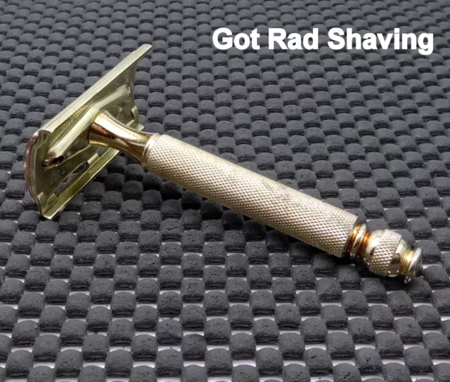 Vintage 1940's Gillette Gold TECH  DE Safety Razor Clean