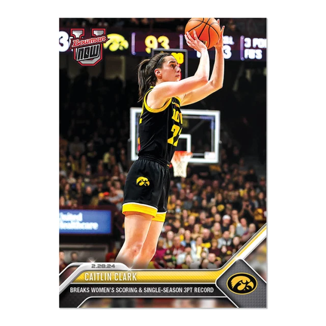 2023-24 Bowman U Caitlin Clark #59 Trading Card - NCAA Women's Basketball Iowa Hawkeyes