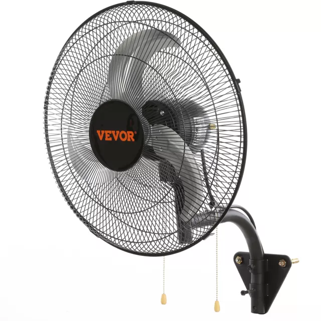 VEVOR Industrial Wall Mount Fan Oscillating Metal Fan 18'' 3 Speed Ventilation