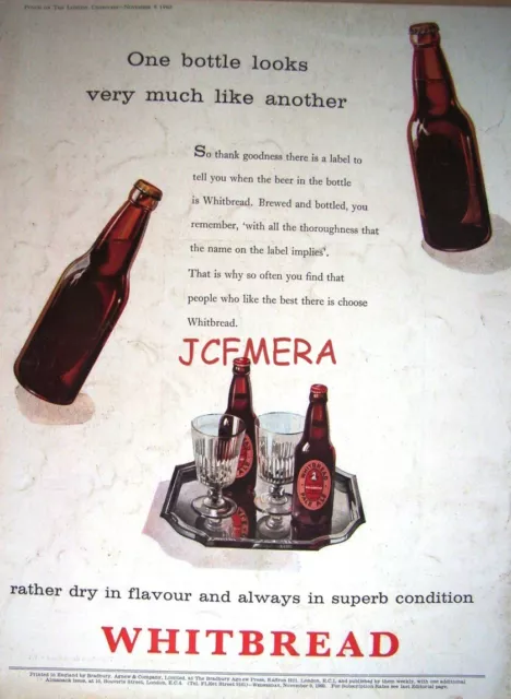 Original Whitbread 'PALE ALE' Beer Advert #3 - Vintage 1960 Print Ad