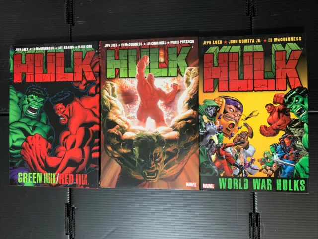 Marvel Comics Hulk (2008) Jeff Loeb Ed McGuinness Vol. 1-3 SET LOT HARDCOVERS