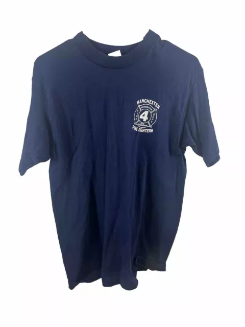 Firefighter Vintage Manchester Fd Unisex Adult Med Size Sgle Stitch Shirt