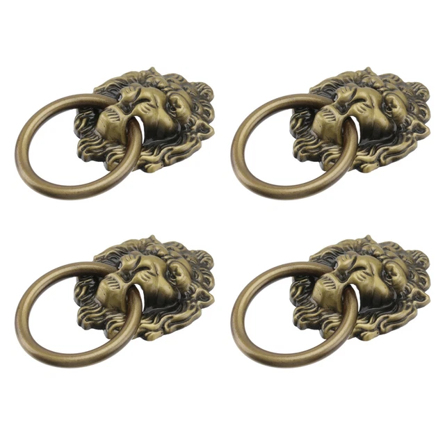 4 Pcs lion head front door knob Poignée De Placard Ancienne Manche Tête De Lion