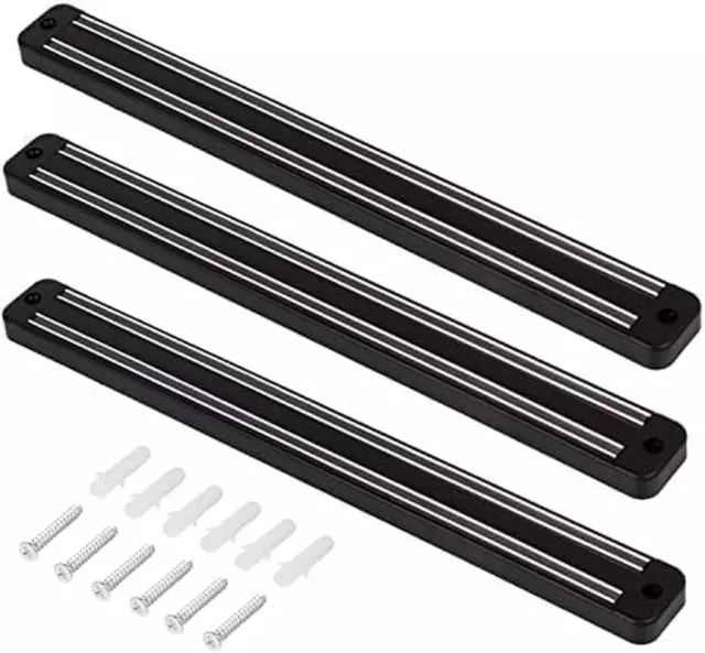 Set Di 3 Supporto per Coltelli Da Cucina,Barra Magnetica in Acciaio Inox, Suppor