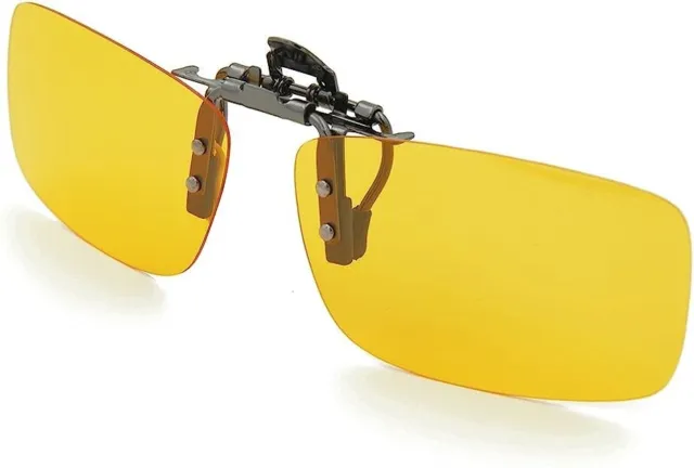 BLUE CUT Clip on Polarized Night vision Glasses Flip up Sunglasses UV-400 to ...