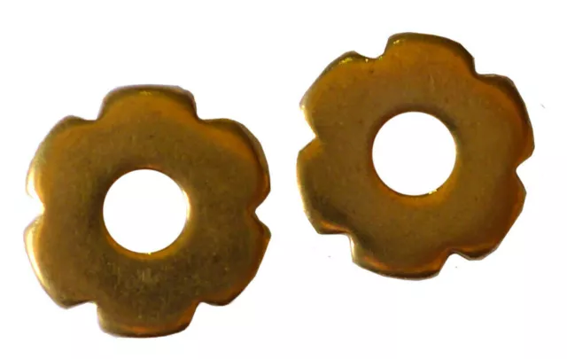 Pair Brass Small Spur Rowels No 17 5/8" 6 Point Western Cowboy