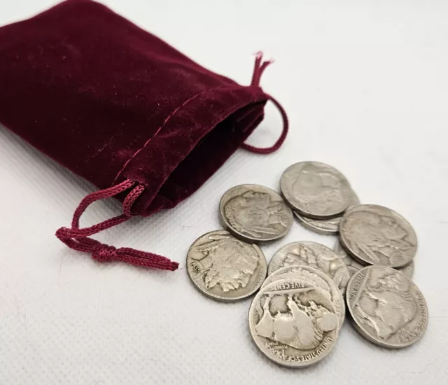 Buffalo Nickels - 10 Coin Grab Bag - 1913-1938 US Coins Mint Indian Head + BONUS