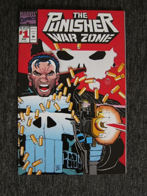 The Punisher War Zone #1 NM- John Romita Jr Wraparound Cover Marvel Comics 1992