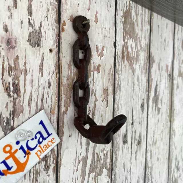 Cast Iron Chain Link Wall Hook, Towel Hanger , Coat Hook, Hat & Key Rack