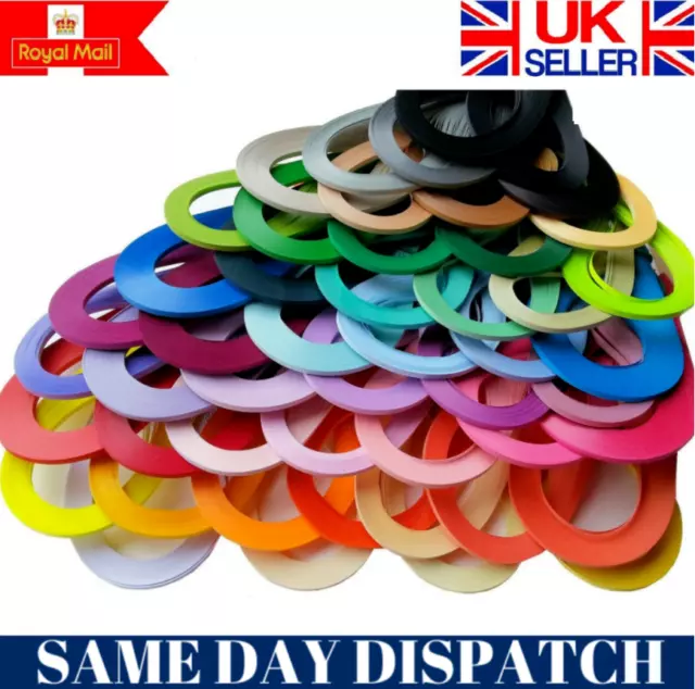 3mm Wide 200 Quilling Paper Strips Various Rainbow Colours Craft Handmade DIY UK