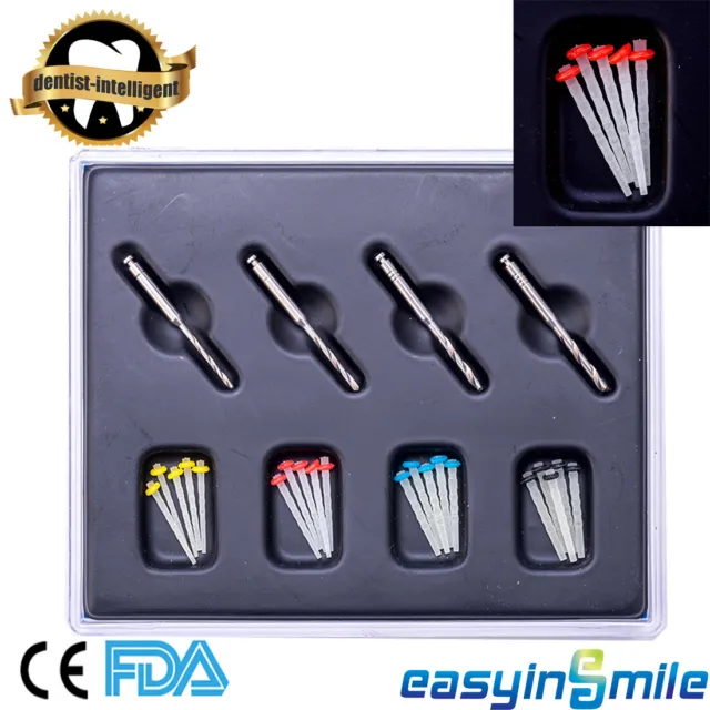 Dental Fiber Post Endo Quartz Glass Resin Post Pile 1.0 1.2 1.4 1.6 1.8mm &Drill