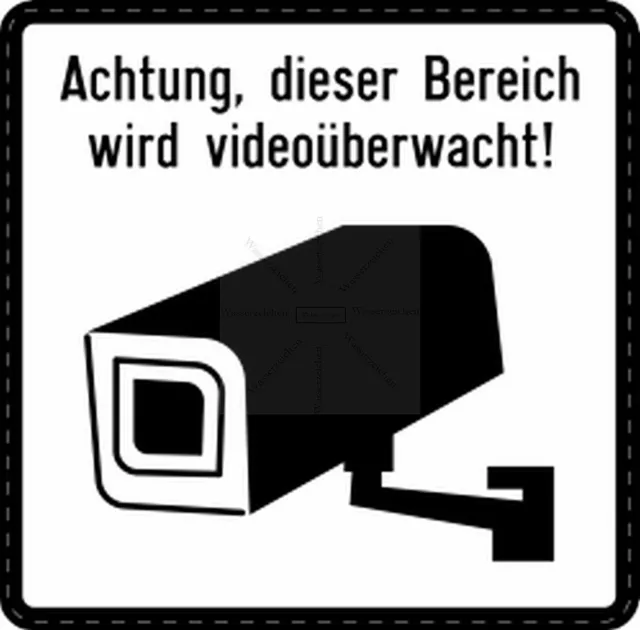 30cm Auto-Aufkleber Sticker Achtung Warnung Bereich Wird Video �berwacht 326