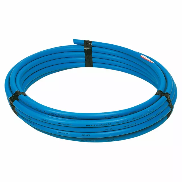 Blue MDPE Water Pipe 25mm x 2 metre length -Cold water mains supply service pipe
