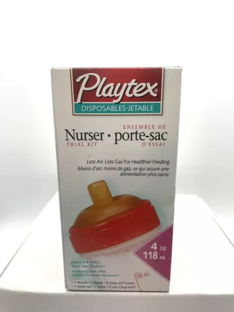 VTG Vintage 2001 Playtex Baby  Disposables Nurser Bottle 4oz nipple rare