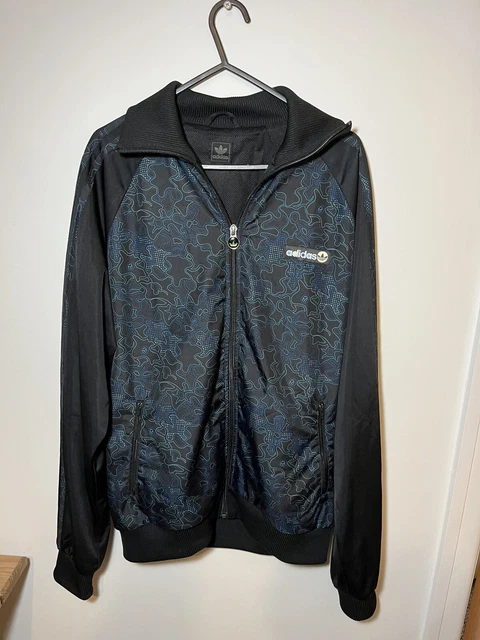Adidas Track Jacket L Blu Trifoglio Sport Allenamento Cerniera Top Medium M Tuta