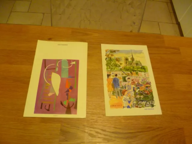 lot de deux menus air france new york paris 1964