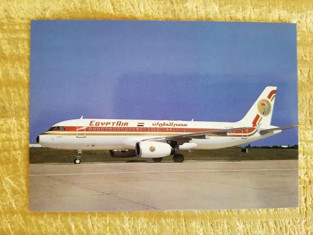 EGYPT AIR Airbus A-320 (SU-GBB) paris Only Airline Airplane Postcard Unused*P5