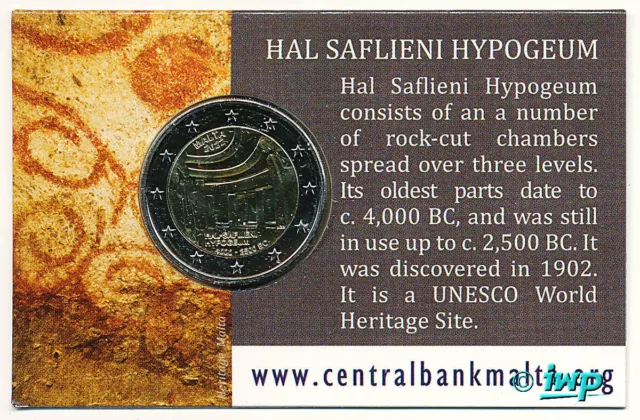 MALTA Coincard CC 2 EURO Gedenkmünze 2022 Hal Saflieni Hypogäum Hypogeum - rar!