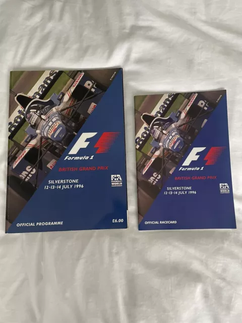 British Grand Prix F1 Silverstone 1996 Official Race Programme & Racecard