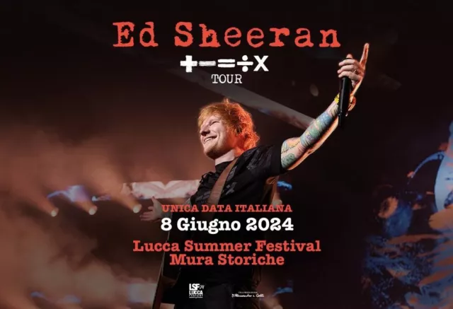 2 Biglietti Concerto Ed Sheeran PRATO A - Lucca, Sabato 8 Giugno 2024