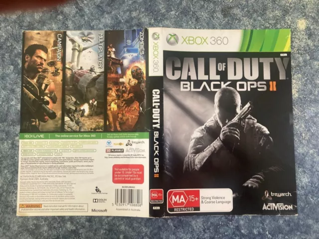 Case and Manual Only NO GAME Call of Duty Black Ops II Xbox 360