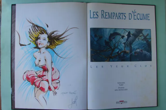 Bd Les Remparts D'ecume Les Yeux Clos Avec Dessin Dedicace De Joël Mouclier Eo