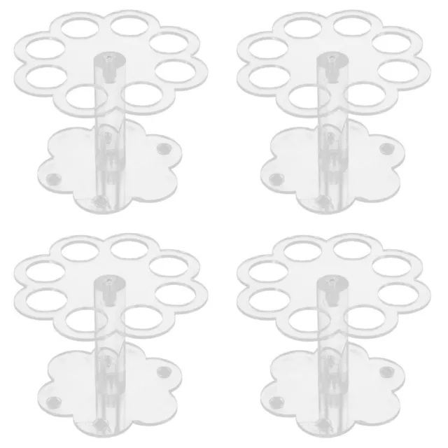 Set of 4 Acrylic Ice Cream Cone Display Holders Stand Clear Tray Conical