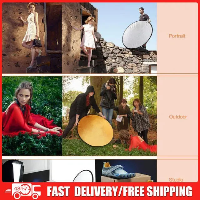 5 in 1 White Silver Gold Black Soft Light Collapsible Photography Disc Reflector