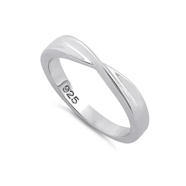 Bague Anneau Torsadé Plaqué Or Blanc - Tailles 52 Ou 56 - Neuf Sans Emballage