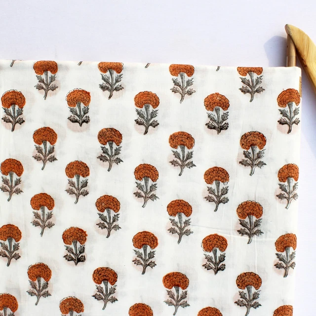 4.6m Indio Estampado Floral Algodón Indio Multicolor Confección Costura Tela