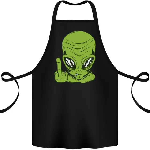 Angry Alien Finger Flip Funny Offensive Cotton Apron 100% Organic