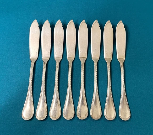 COUTEAU POISSON 20 Cm Rubans Croisés Christofle Très Bel État Métal