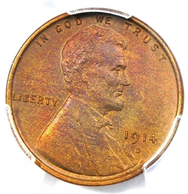 1914-D Lincoln Wheat Cent 1C Penny - Certified PCGS Uncirculated Detail (UNC MS)