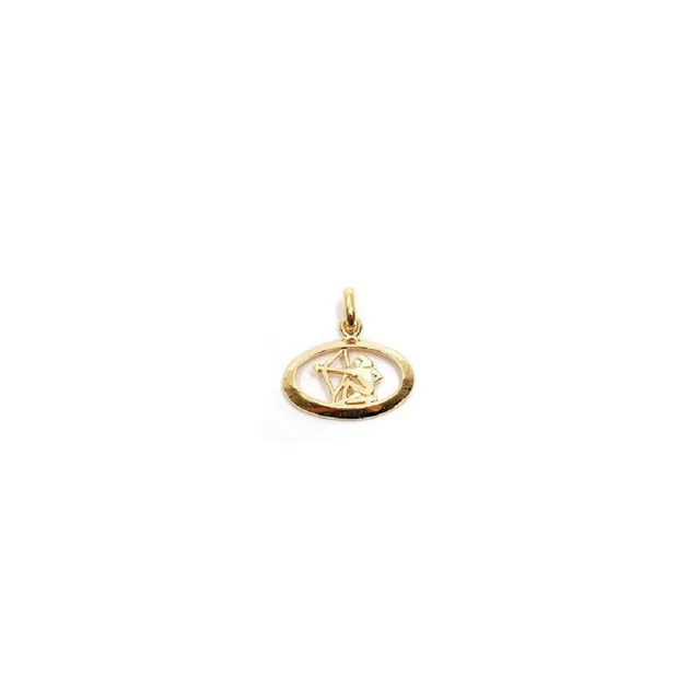 Pendentif Sagittaire Plaqué Or 18 Carats - Forme Ovale - Neuf Avec étiquettes - Marque Petugons
