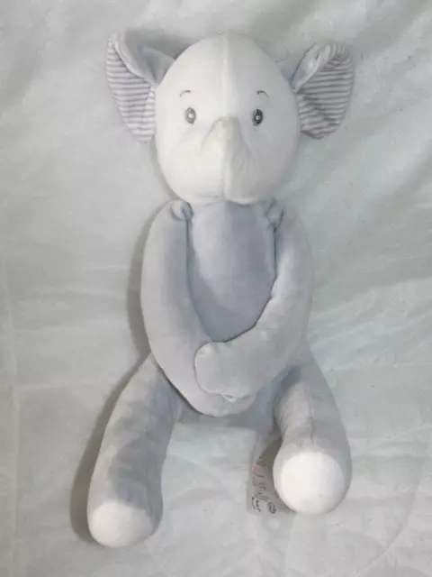 Tom & Kiddy Bisous D'ange Doudou Peluche Elephant Souris Gris Blanc Etat Neuf