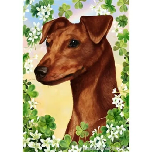 Clover House Flag - Uncropped Red Miniature Pinscher 31151