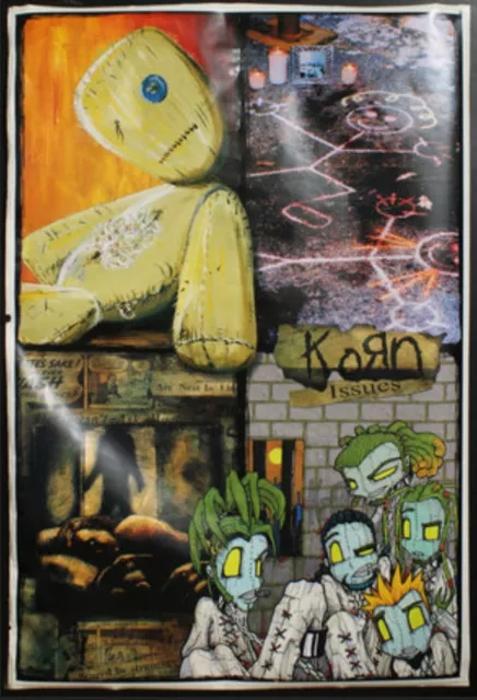 Korn Issues Vintage 1999 Poster, New Never Opened, Mint! RARE! Nu Metal PROMO