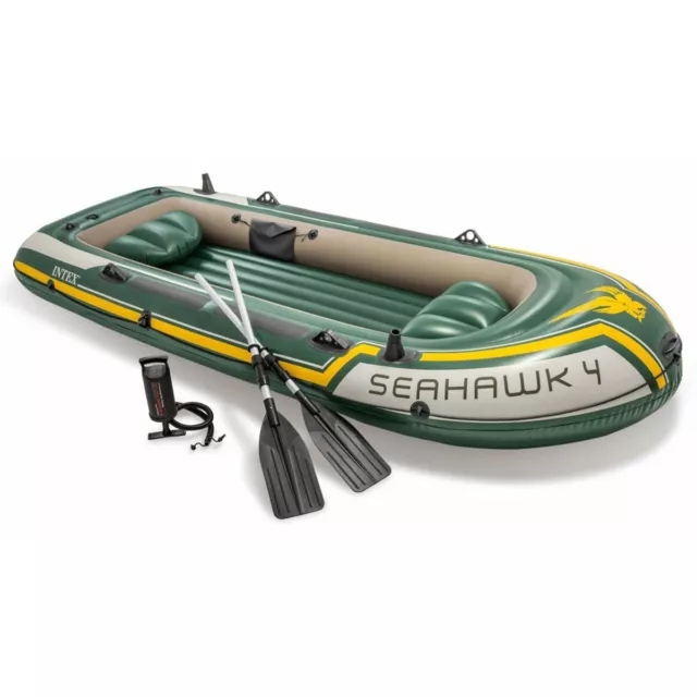 Intex 68351NP Schlauchboot Seahawk 4 aufblasbar Set Paddel Pumpe 4 Personen